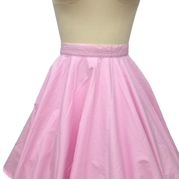 Hell Bunny Vixen Pink Circle Skirt Size XS Retro Pin Up Rockabilly Midi Full - Picture 2 of 8